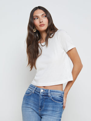 Donna Cotton Cropped Tee tee shirt L'AGENCE