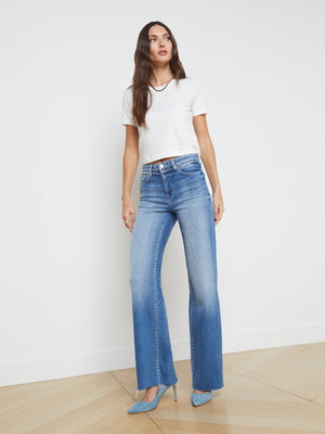 Donna Cotton Cropped Tee tee shirt L'AGENCE