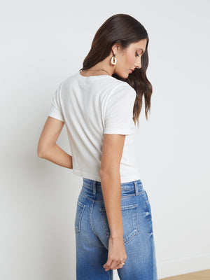 Donna Cotton Cropped Tee tee shirt L'AGENCE