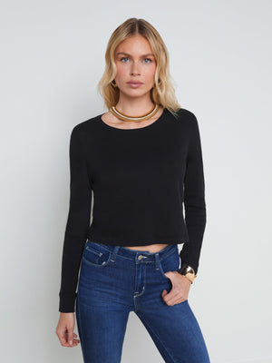 Benny Cotton Crewneck Tee tee shirt L'AGENCE Sale