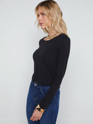 Benny Cotton Crewneck Tee tee shirt L'AGENCE Sale
