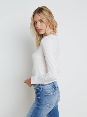 Benny Cotton Crewneck Tee tee shirt L'AGENCE Sale