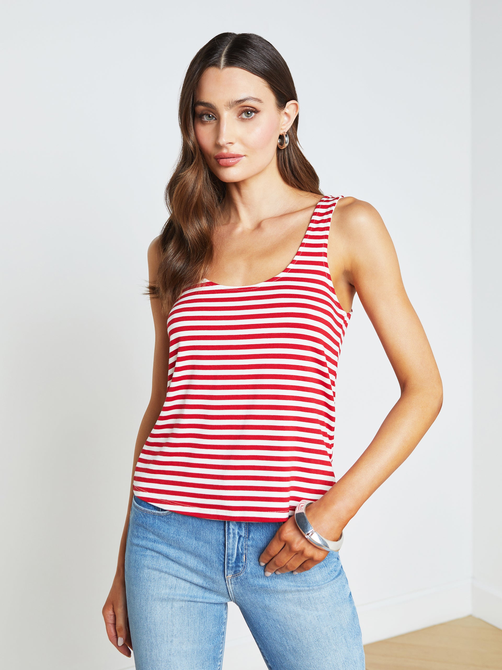 Sade Striped Tank tank top L'AGENCE Sale   