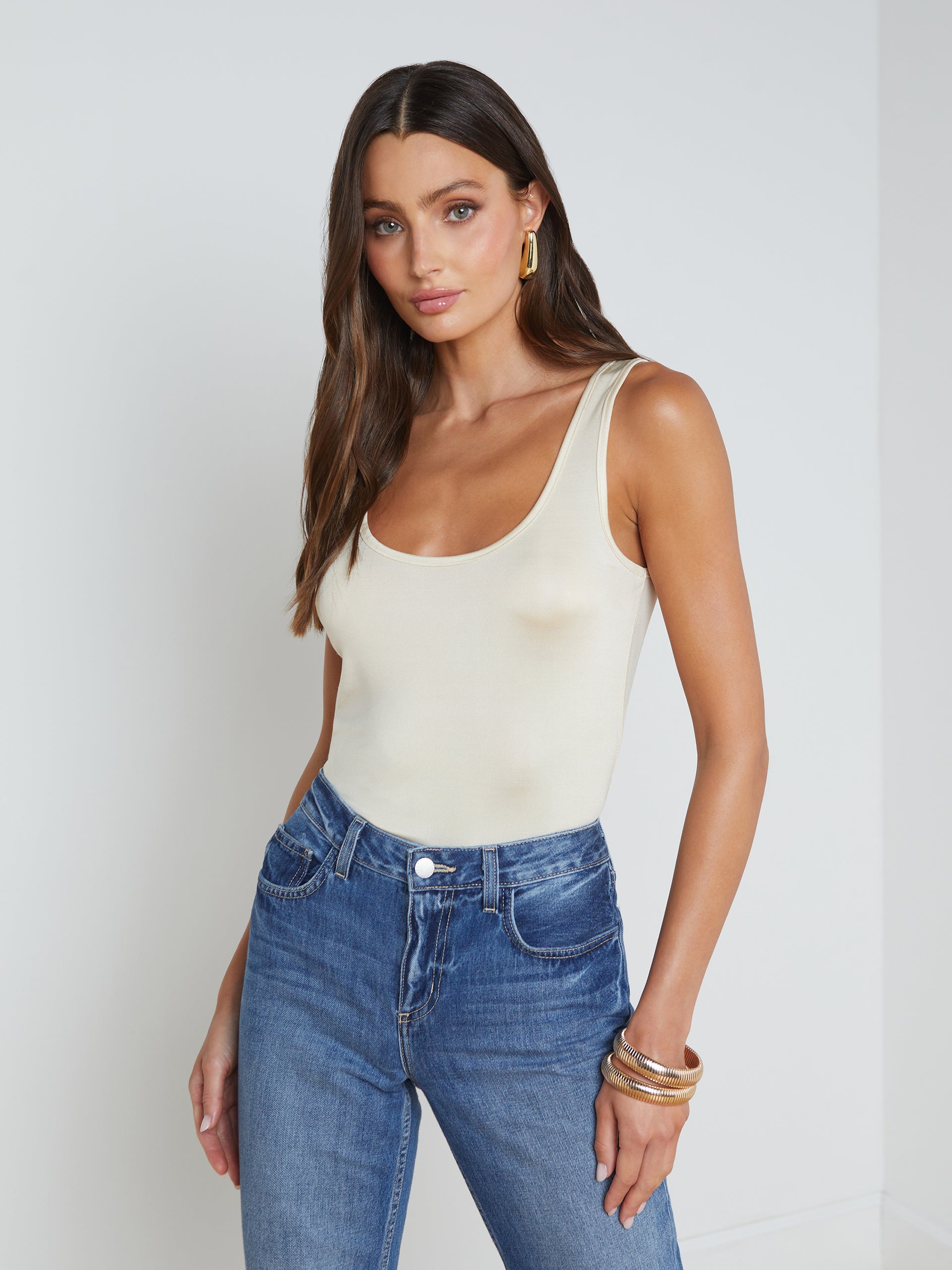 Chrissy Scoopneck Tank tank top L'AGENCE Sale   