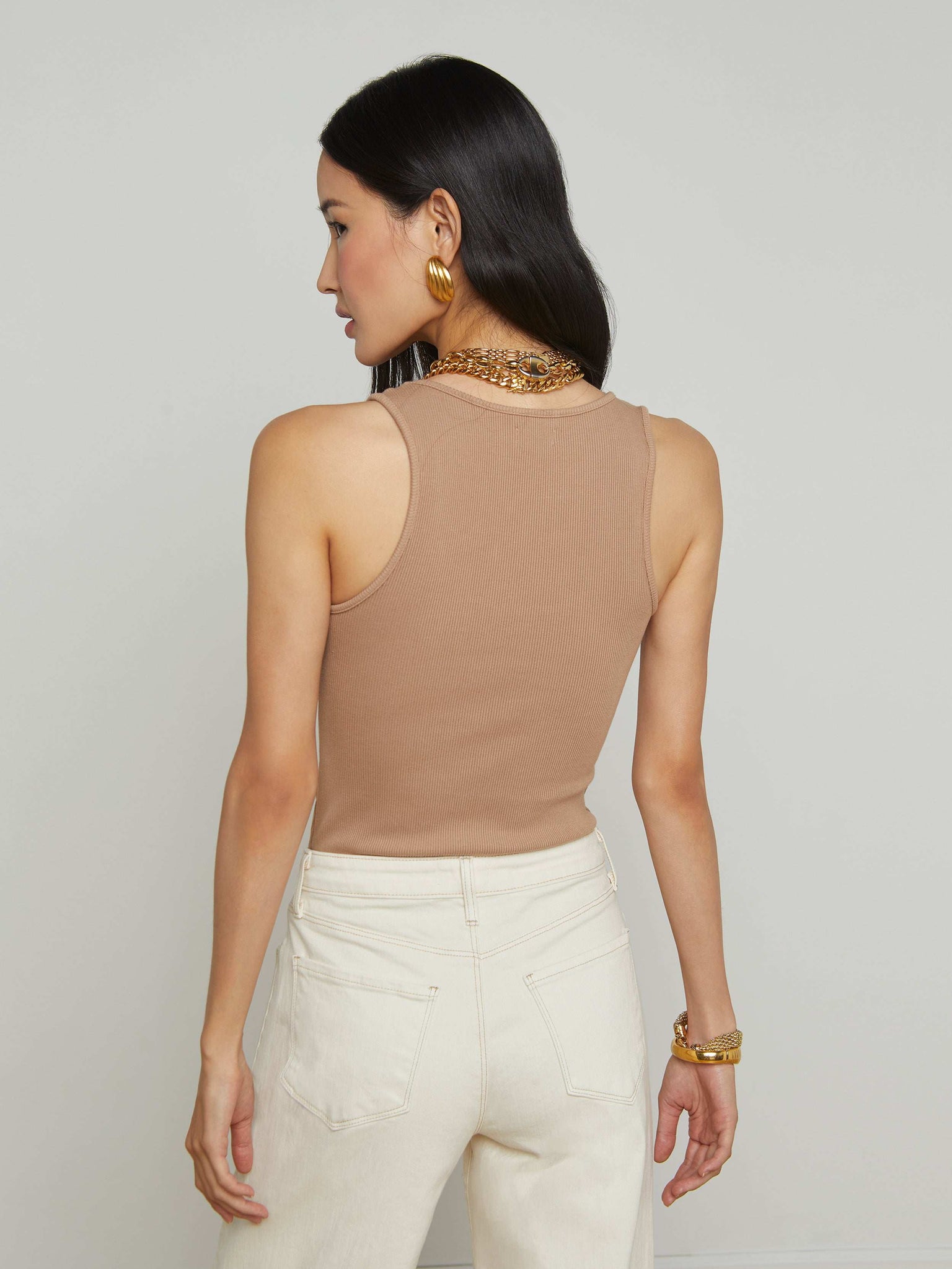 Adira Scoopneck Tank Antique White - L'AGENCE
