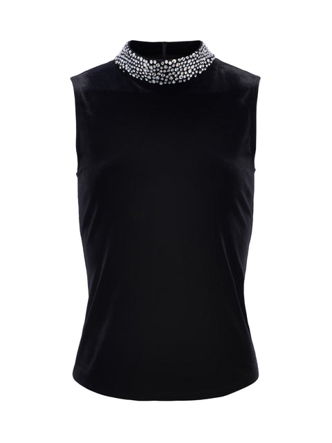 Madelyn Embellished Velvet Top top L'AGENCE   