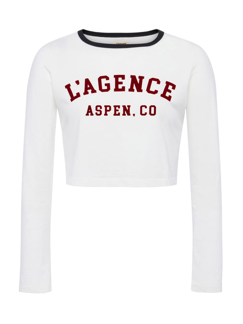 Romi Long Sleeve Logo Tee tee shirt L'AGENCE   