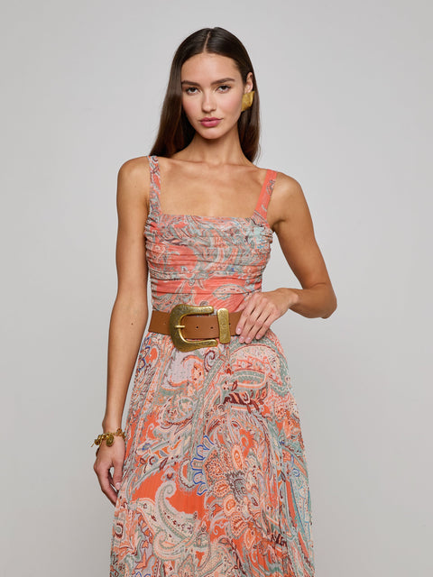Rasha Mesh Paisley Tank tank top L'AGENCE