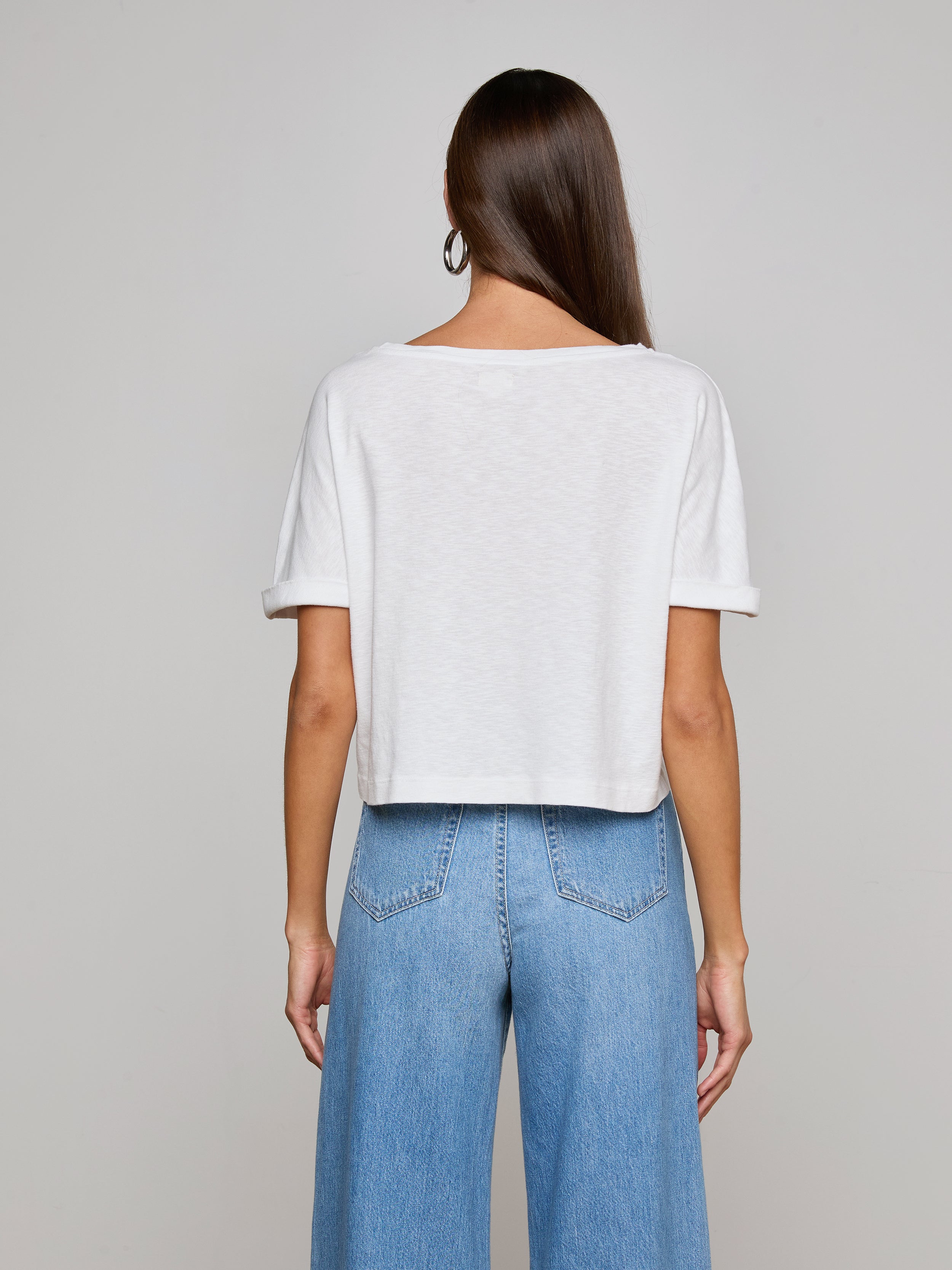 Sadie Embroidered Tee tee shirt L'AGENCE