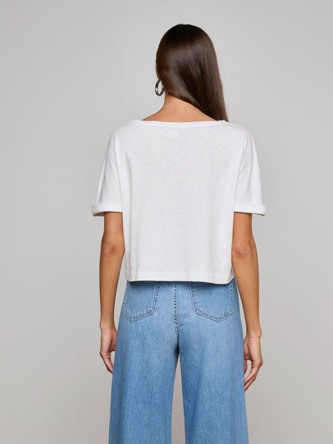 Sadie Embroidered Tee tee shirt L'AGENCE