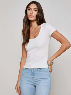 Brynlee Scoopneck Tee tee shirt L'AGENCE