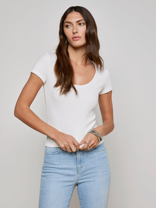 Brynlee Scoopneck Tee tee shirt L'AGENCE
