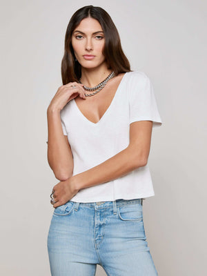 Carly V-Neck Tee tee shirt L'AGENCE