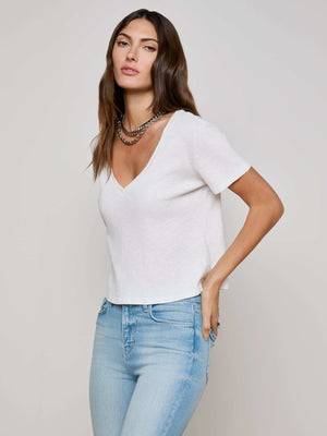 Carly V-Neck Tee tee shirt L'AGENCE