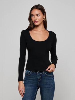 T-shirt scoopneck écarlate