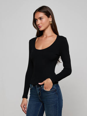 T-shirt scoopneck écarlate