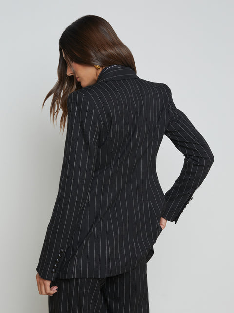 Kendi Pinstriped Long Blazer blazer L'AGENCE   