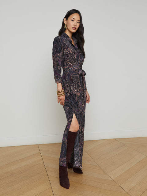 Cameron Silk Shirt Dress dress L'AGENCE   