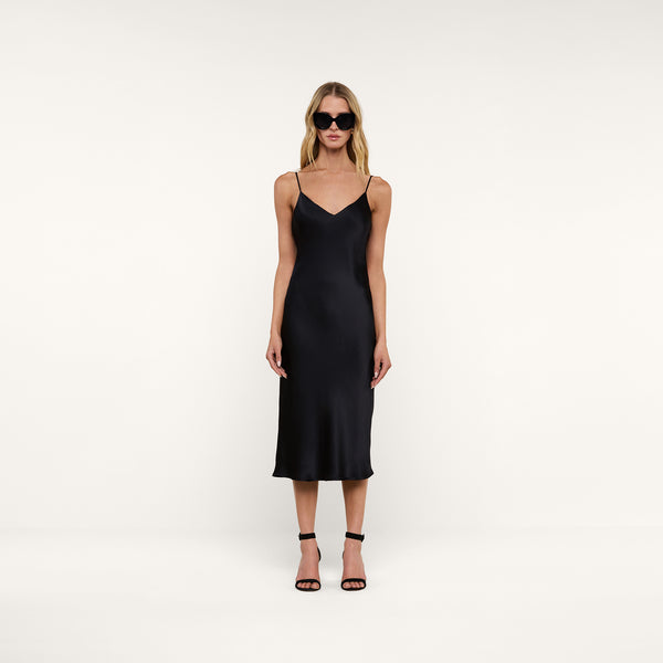 L'AGENCE Women's Jodie Silk Slip Dress - Black