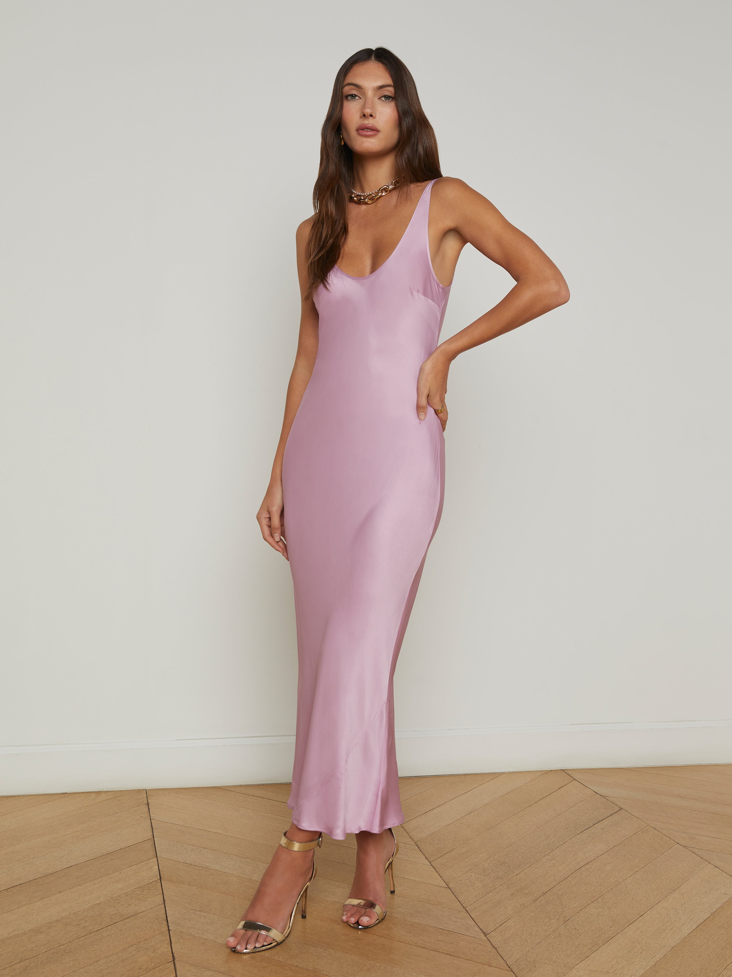 Akiya Satin Maxi Dress dress L'AGENCE