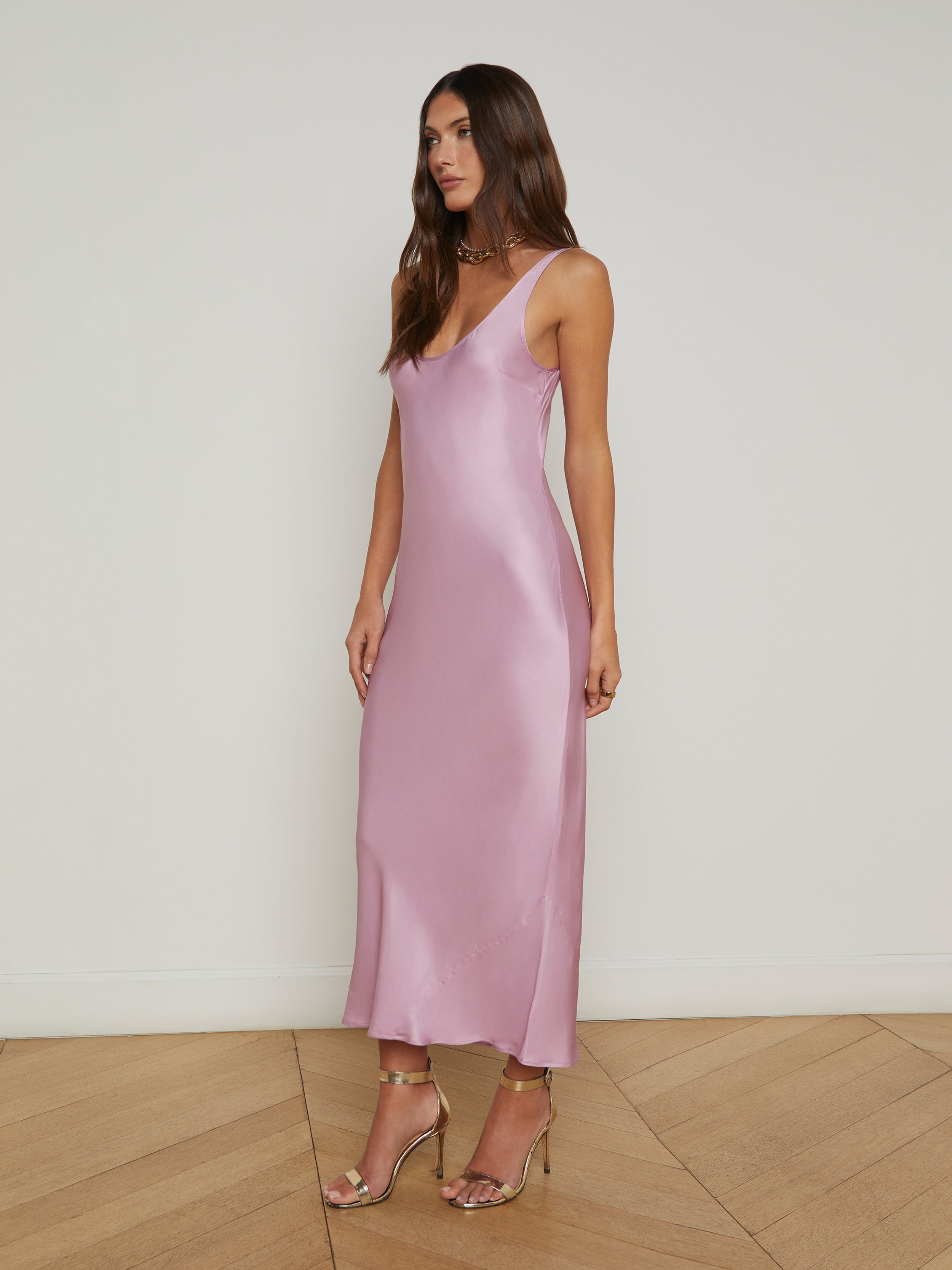 Akiya Satin Maxi Dress dress L'AGENCE