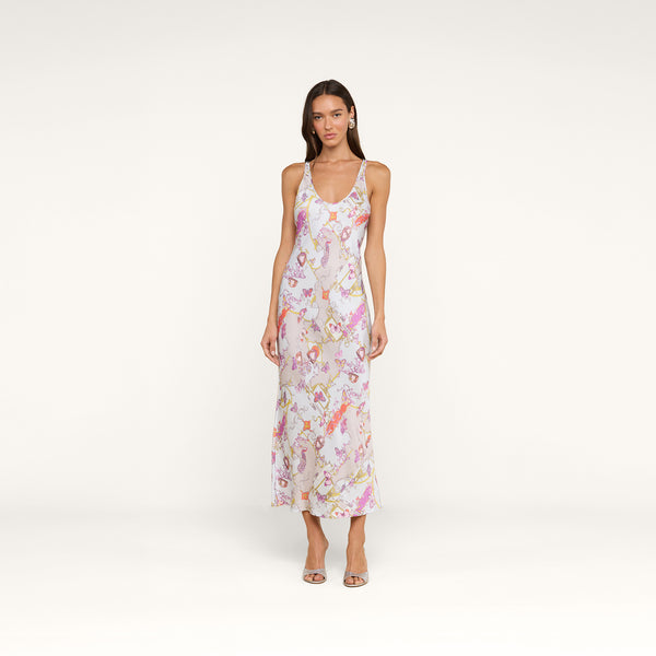 Akiya Satin Maxi Dress in Multi Baroque Toile | L'AGENCE