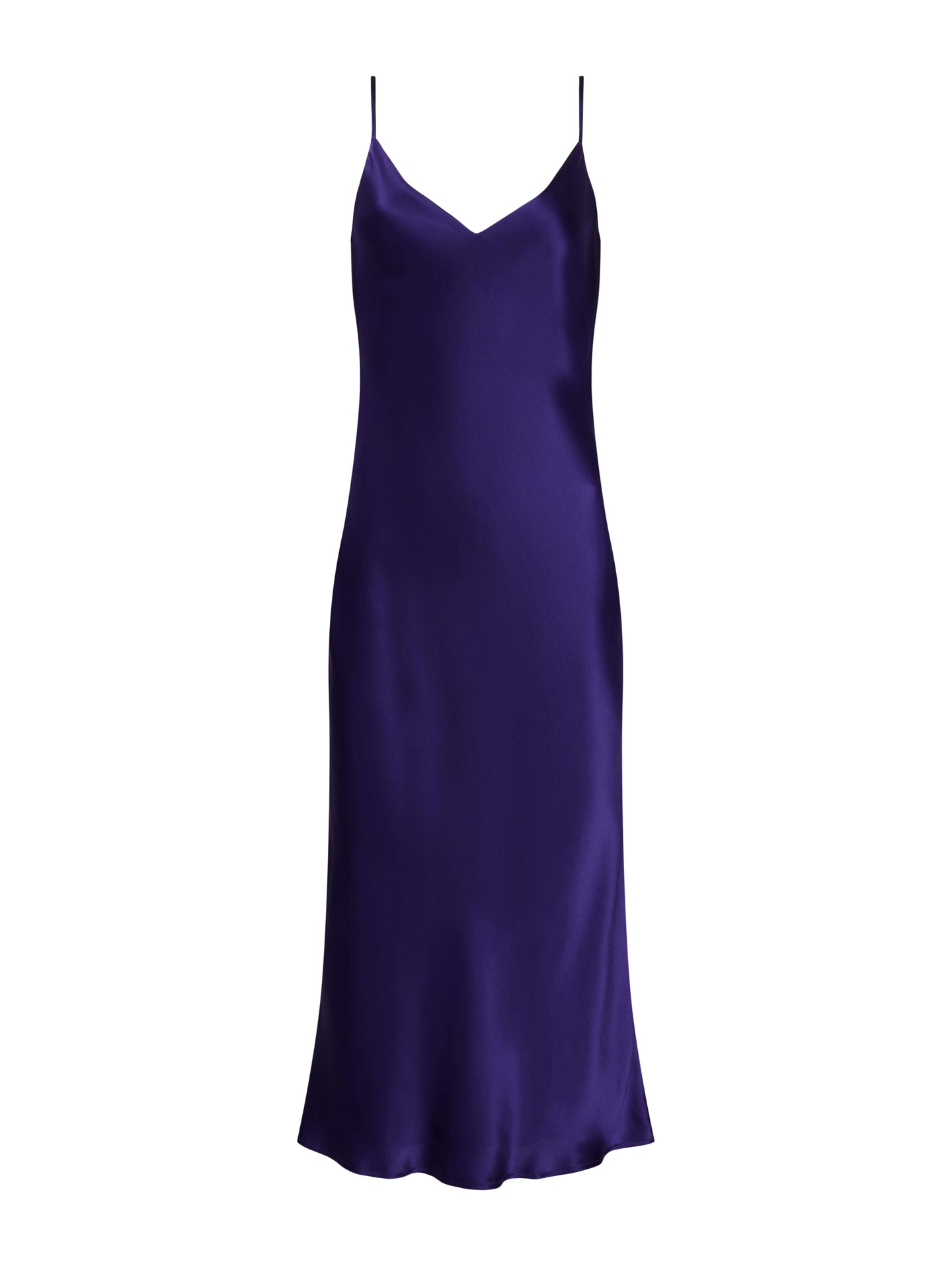 L'AGENCE Seridie Silk Slip Dress in Purple Sapphire