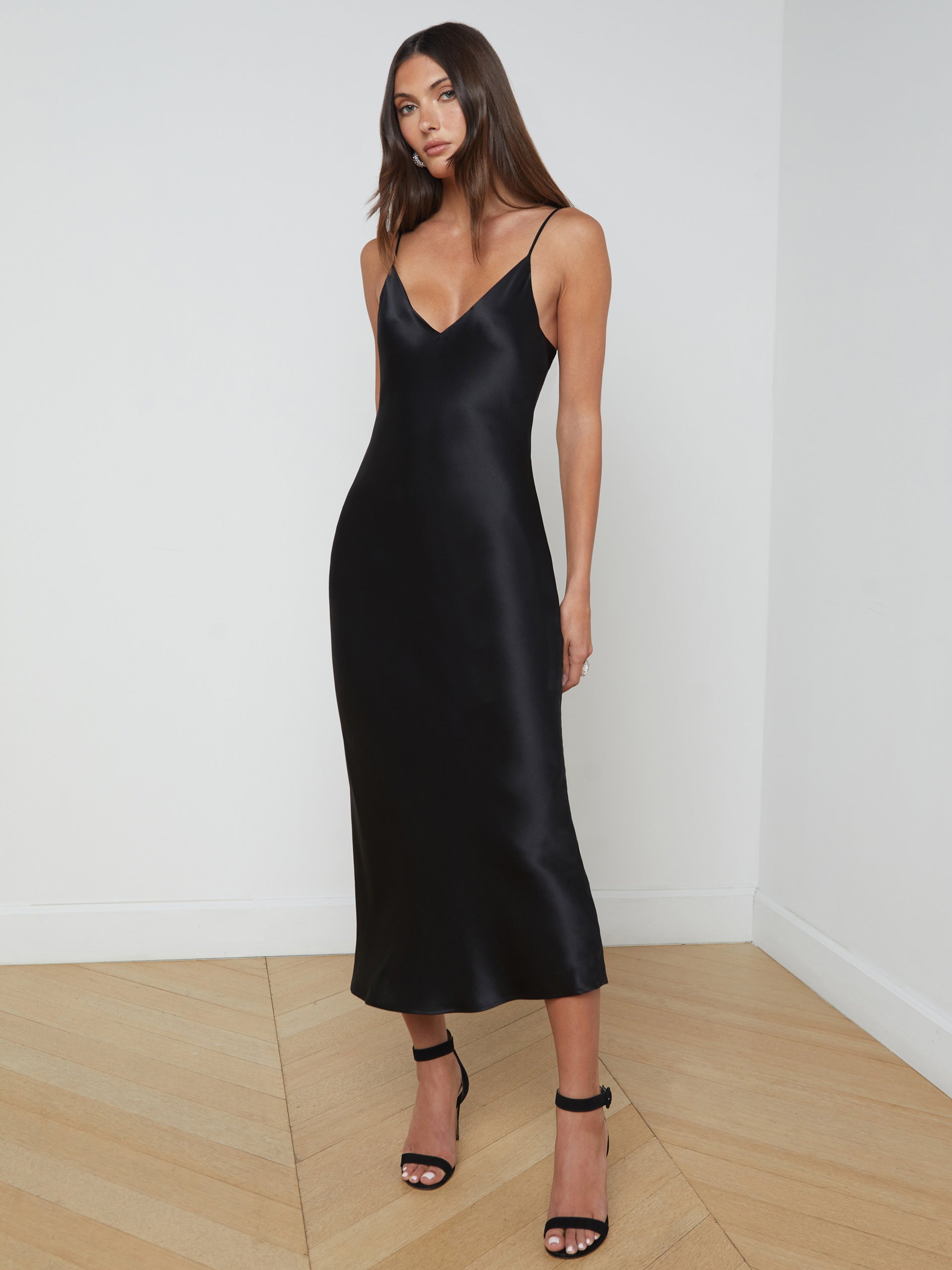 Seridie Silk Slip Dress dress L'AGENCE   