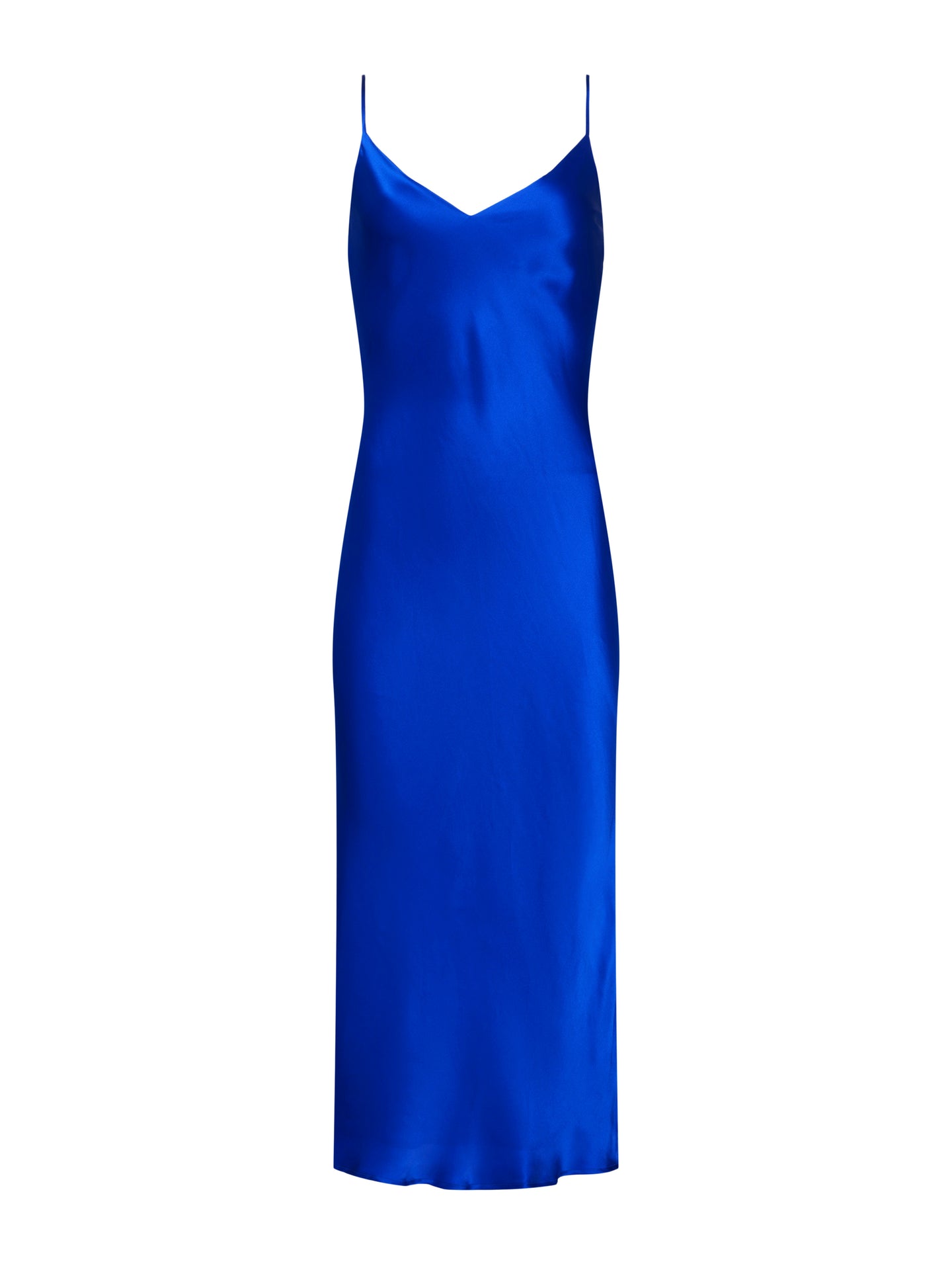 L'AGENCE Seridie Silk Slip Dress in Pop Cobalt