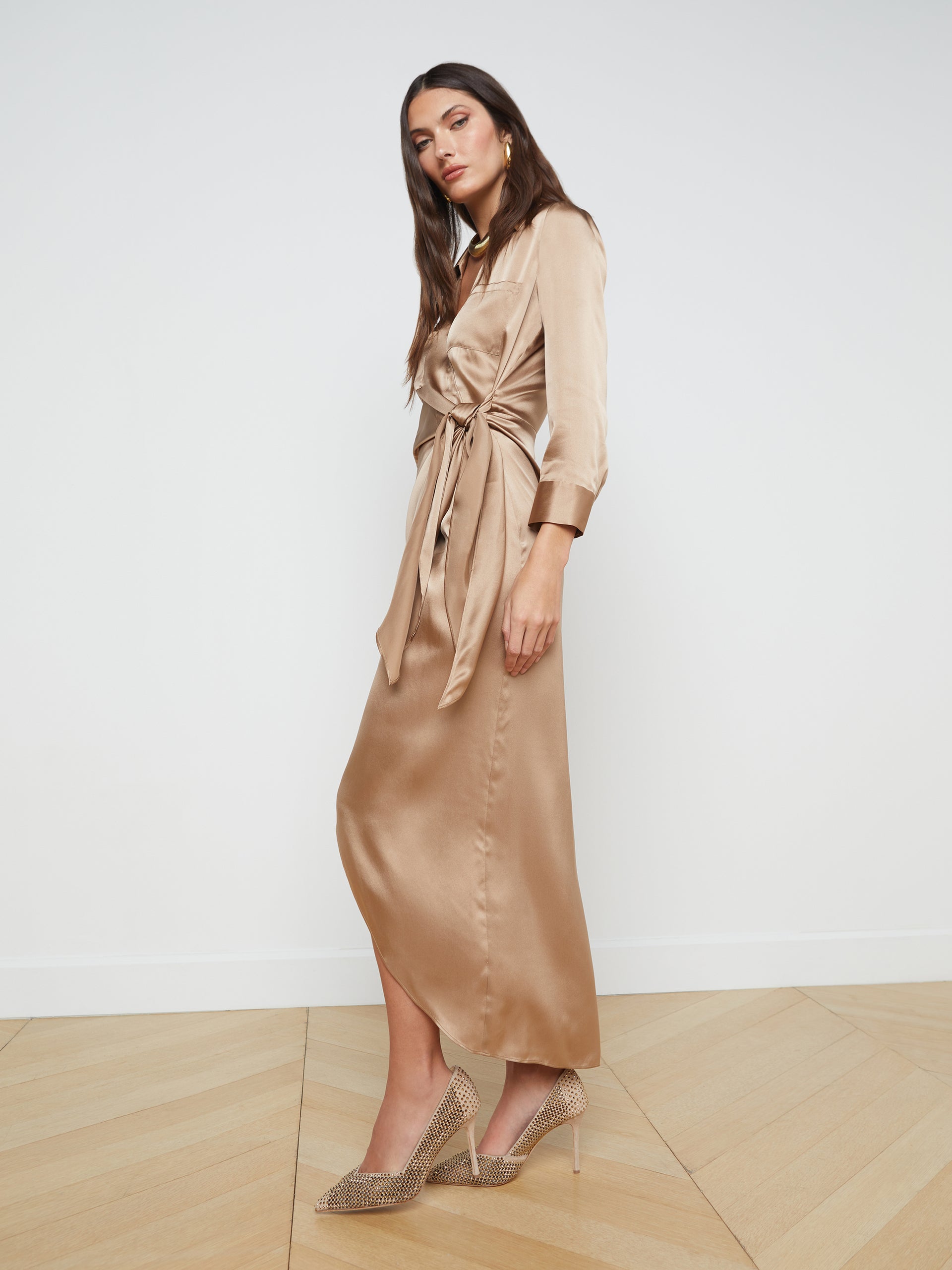 Kadi Silk Wrap Dress dress L'AGENCE Sale   