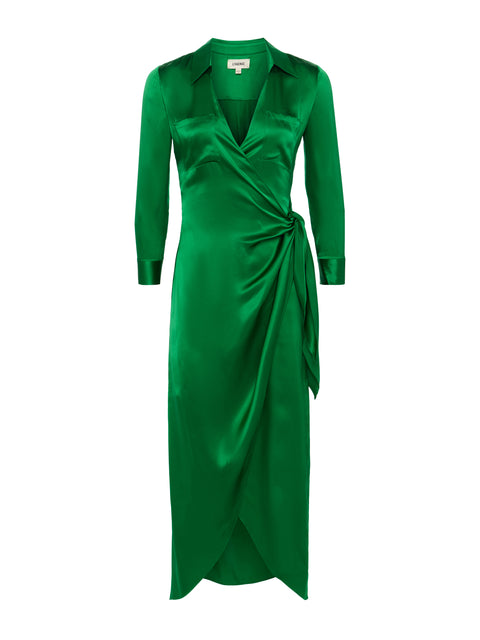 Kadi Silk Wrap Dress dress L'AGENCE Sale   