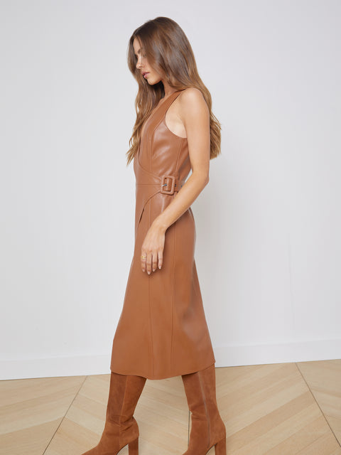 Amal Faux Leather Dress