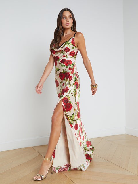 Venice Floral Silk Gown dress L'AGENCE   