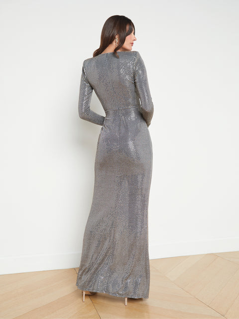 Rosetta Sequin Twist-Front Dress