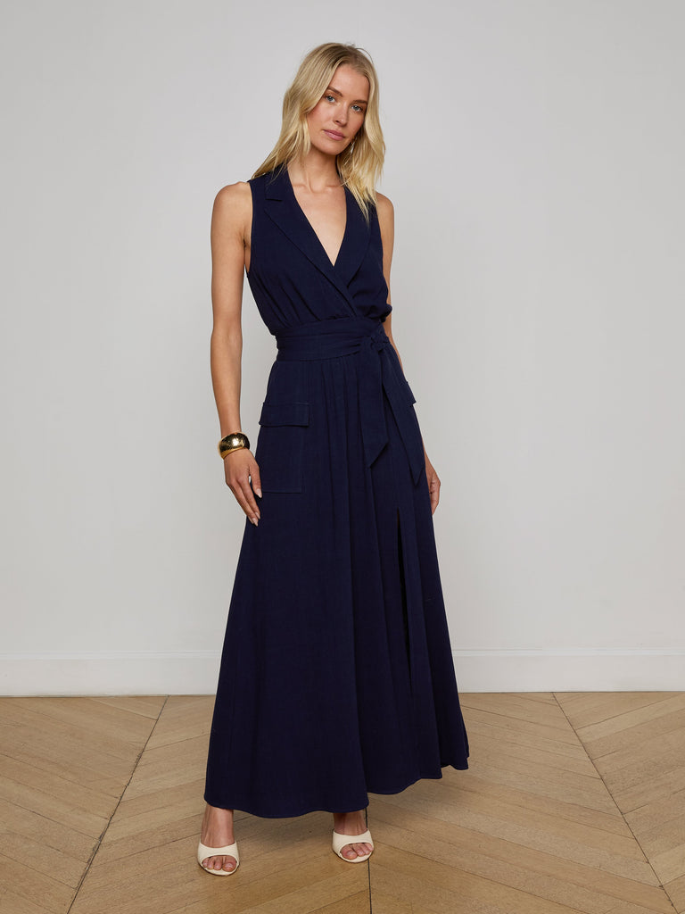 Mayer Linen-Blend Maxi Dress dress L'AGENCE