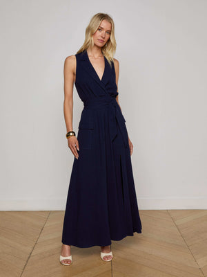 Mayer Linen-Blend Maxi Dress dress L'AGENCE