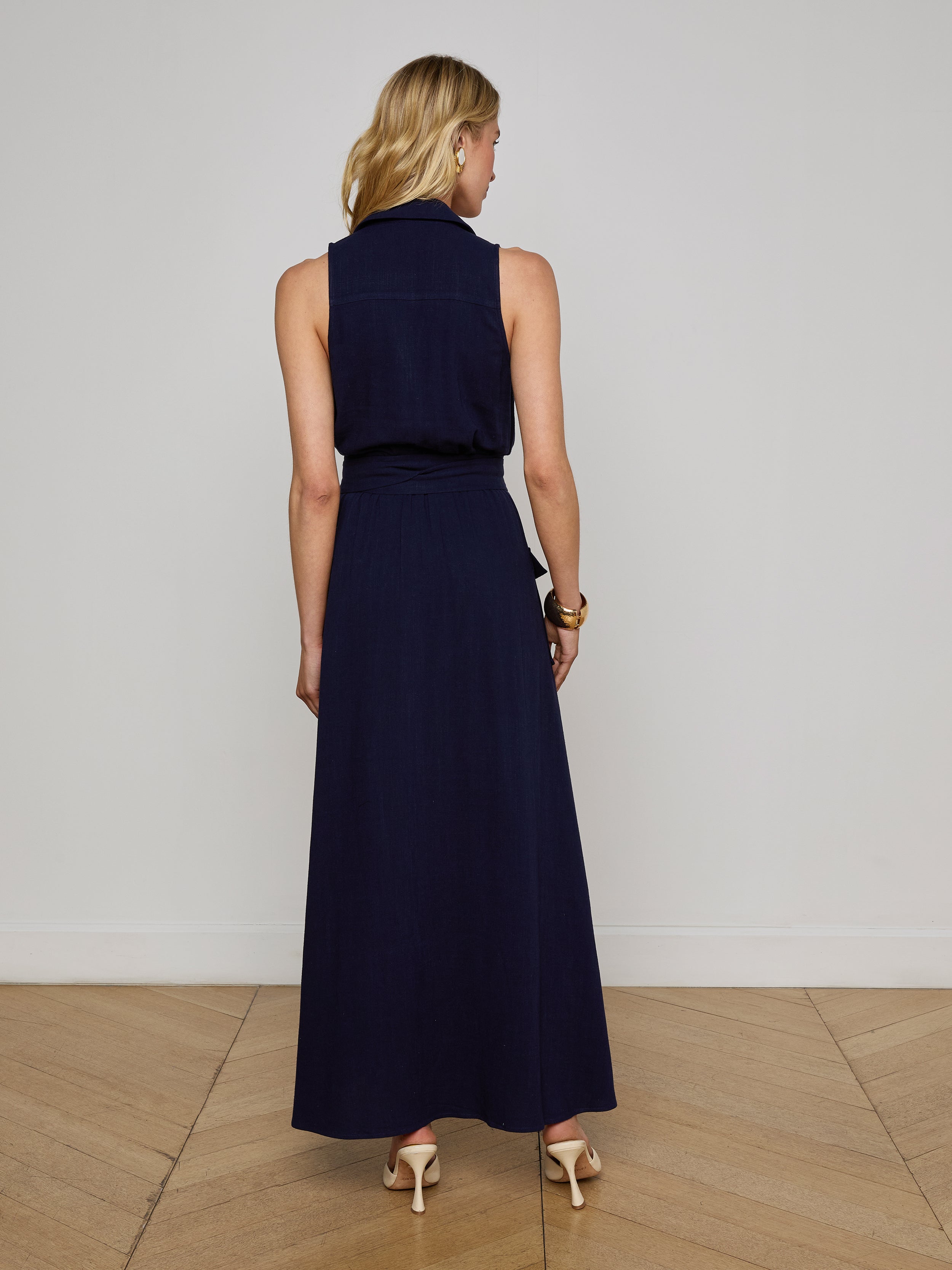 Mayer Linen-Blend Maxi Dress dress L'AGENCE