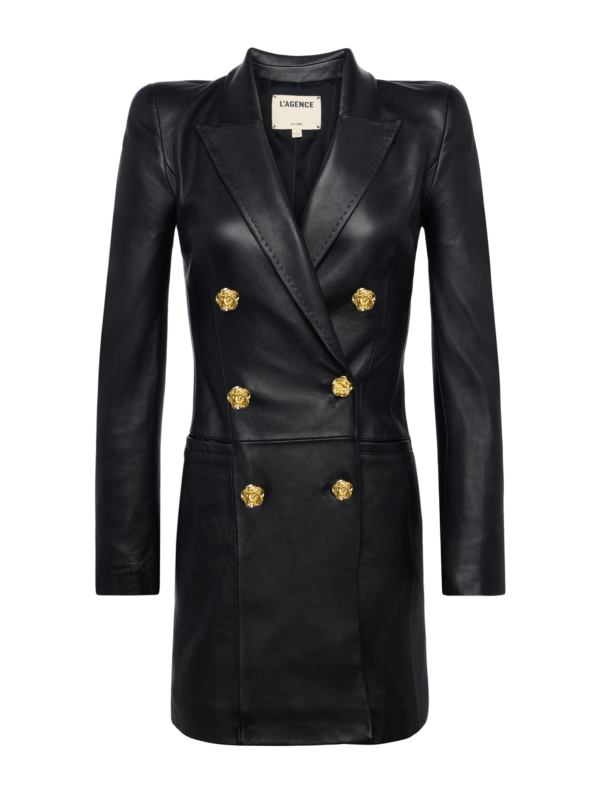 Tora Leather Blazer Dress dress L'AGENCE   