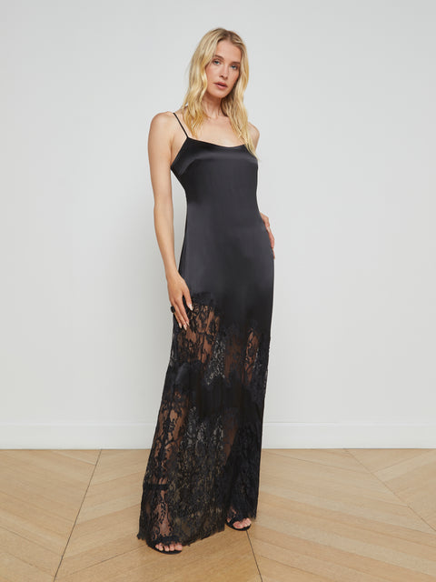 Silvana Silk Lace Gown dress L'AGENCE   