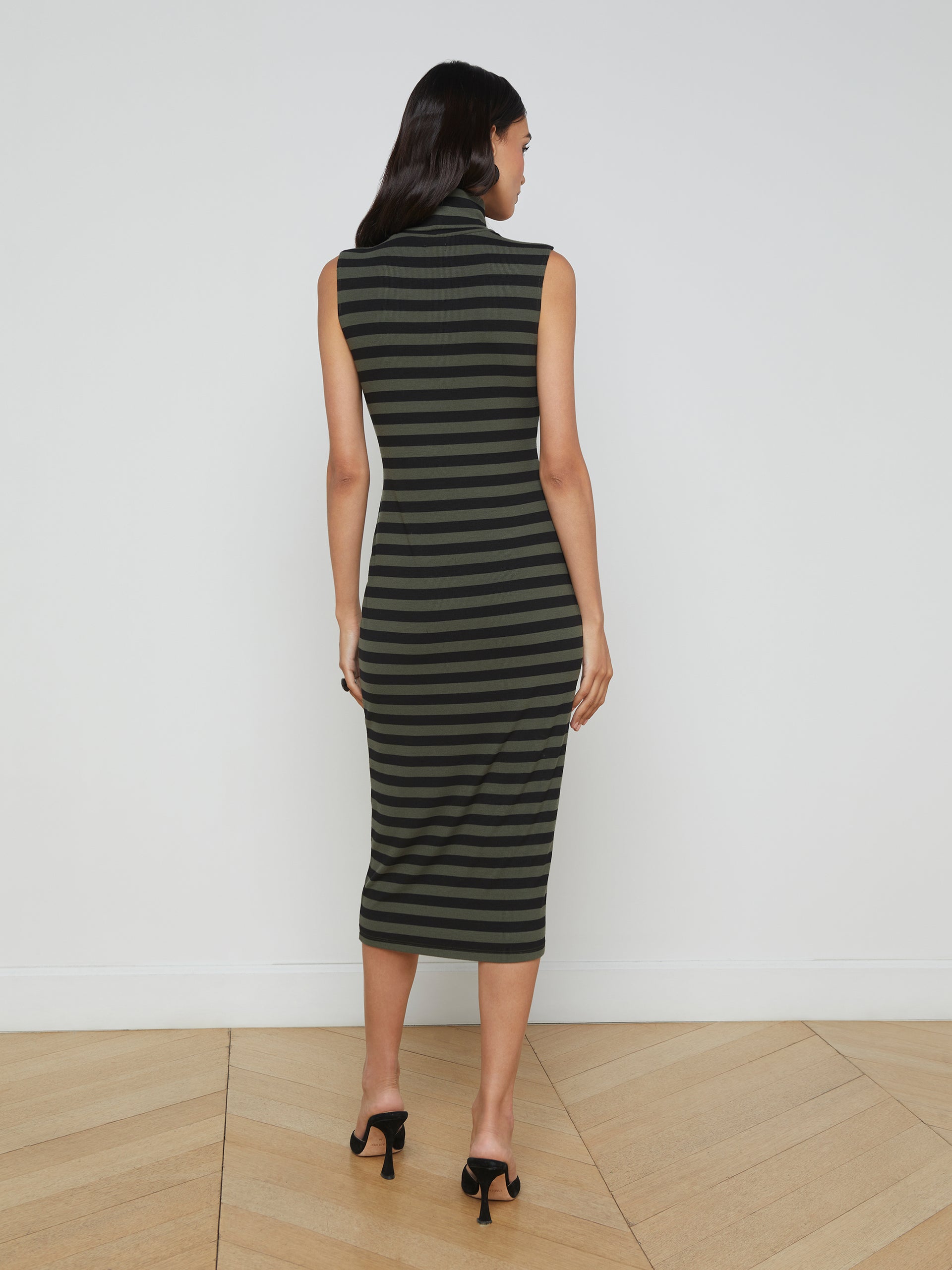 Brita Striped Turtleneck Dress dress L'AGENCE Sale