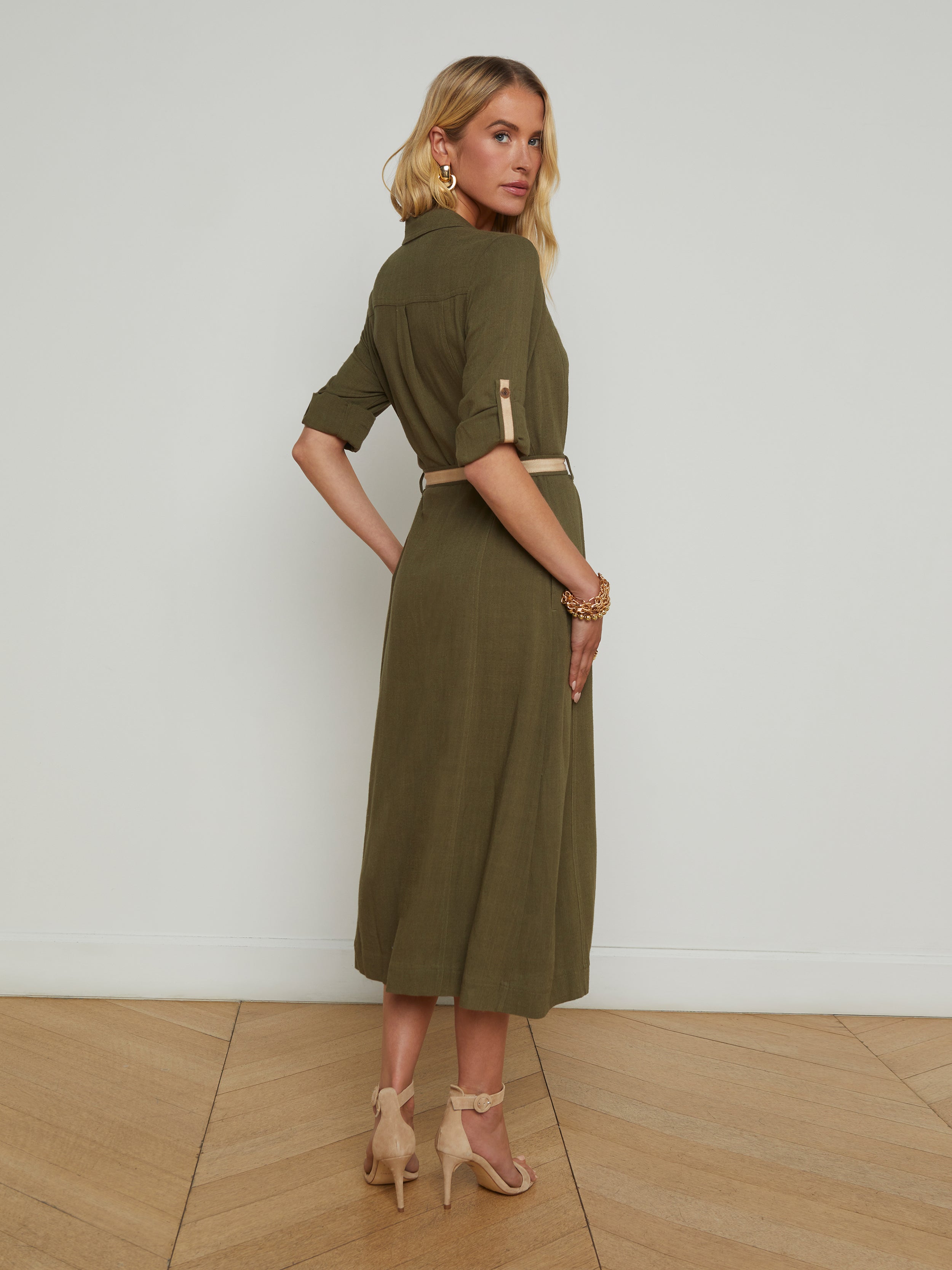 Malika Linen-Blend Shirt Dress dress L'AGENCE