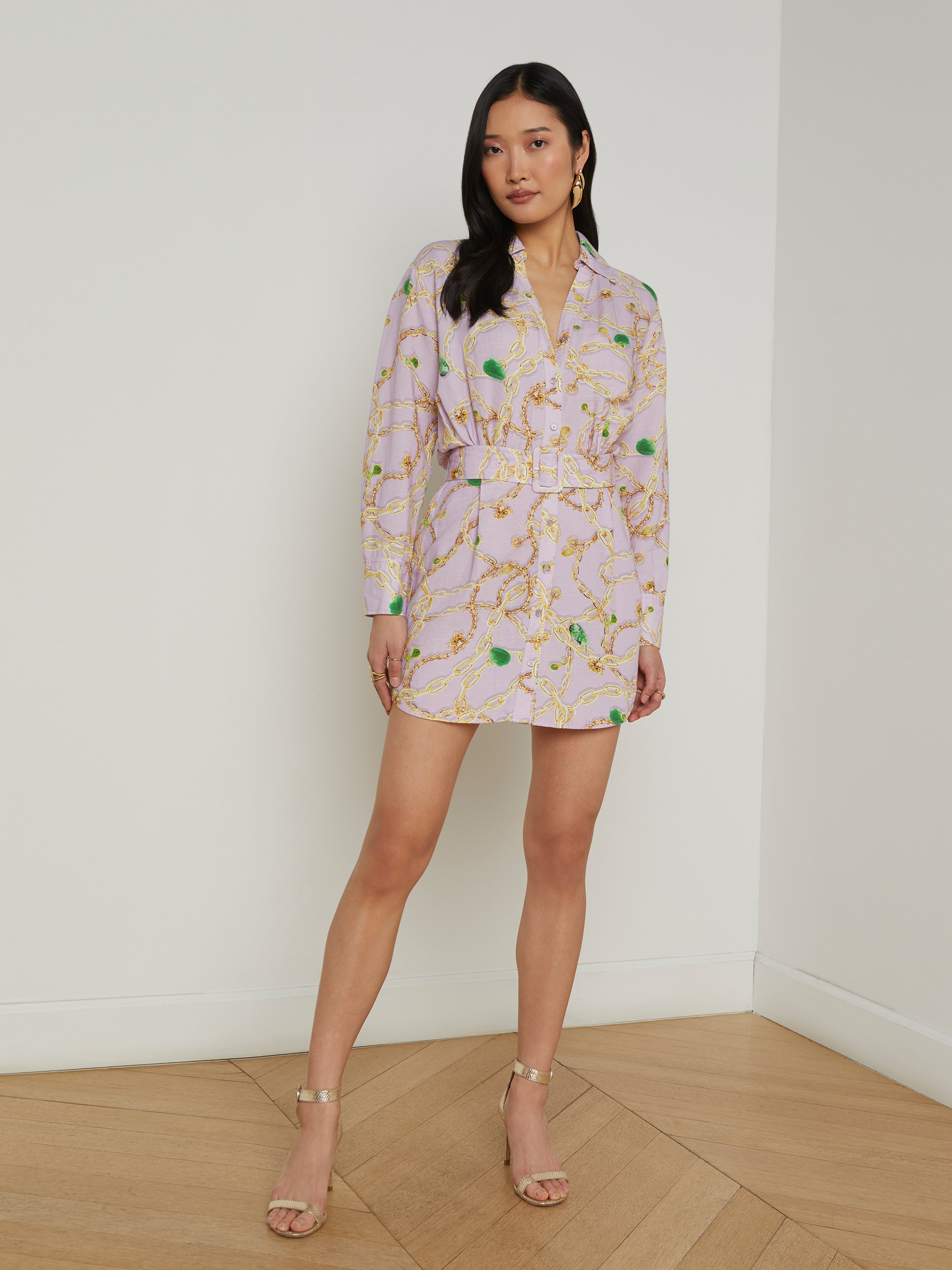 Demie Linen-Blend Shirt Dress dress L'AGENCE