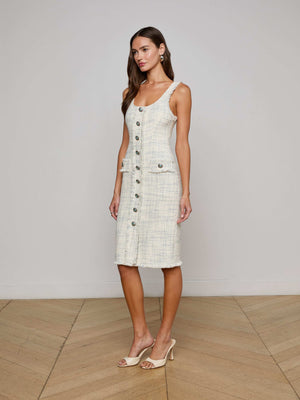 Aya Tweed Midi Dress dress L'AGENCE