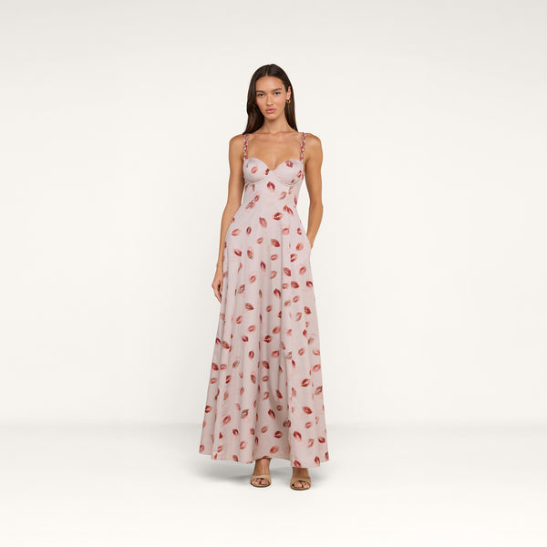 sutton beaded strap maxi dress L'AGENCE In Taupe/Dark Red Faded Kiss I wanted to dress cat_New_In Size:EU 36 Regular Make a statement in