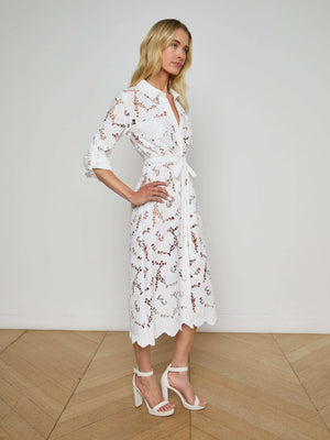 Emilio Lace Midi Shirt Dress dress L'AGENCE