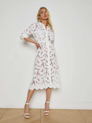 Emilio Lace Midi Shirt Dress dress L'AGENCE