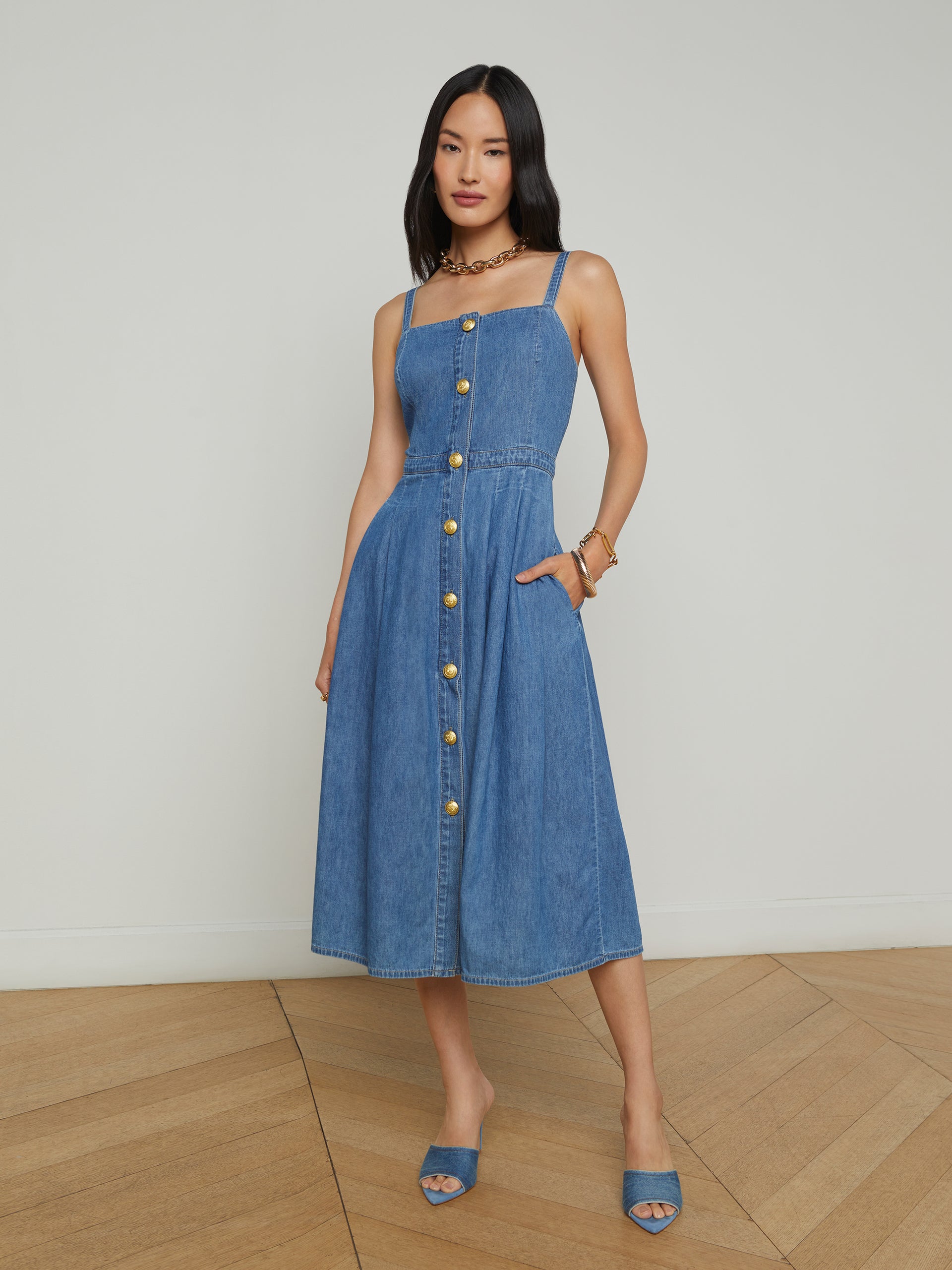 Esmeralda Chambray Dress dress L'AGENCE