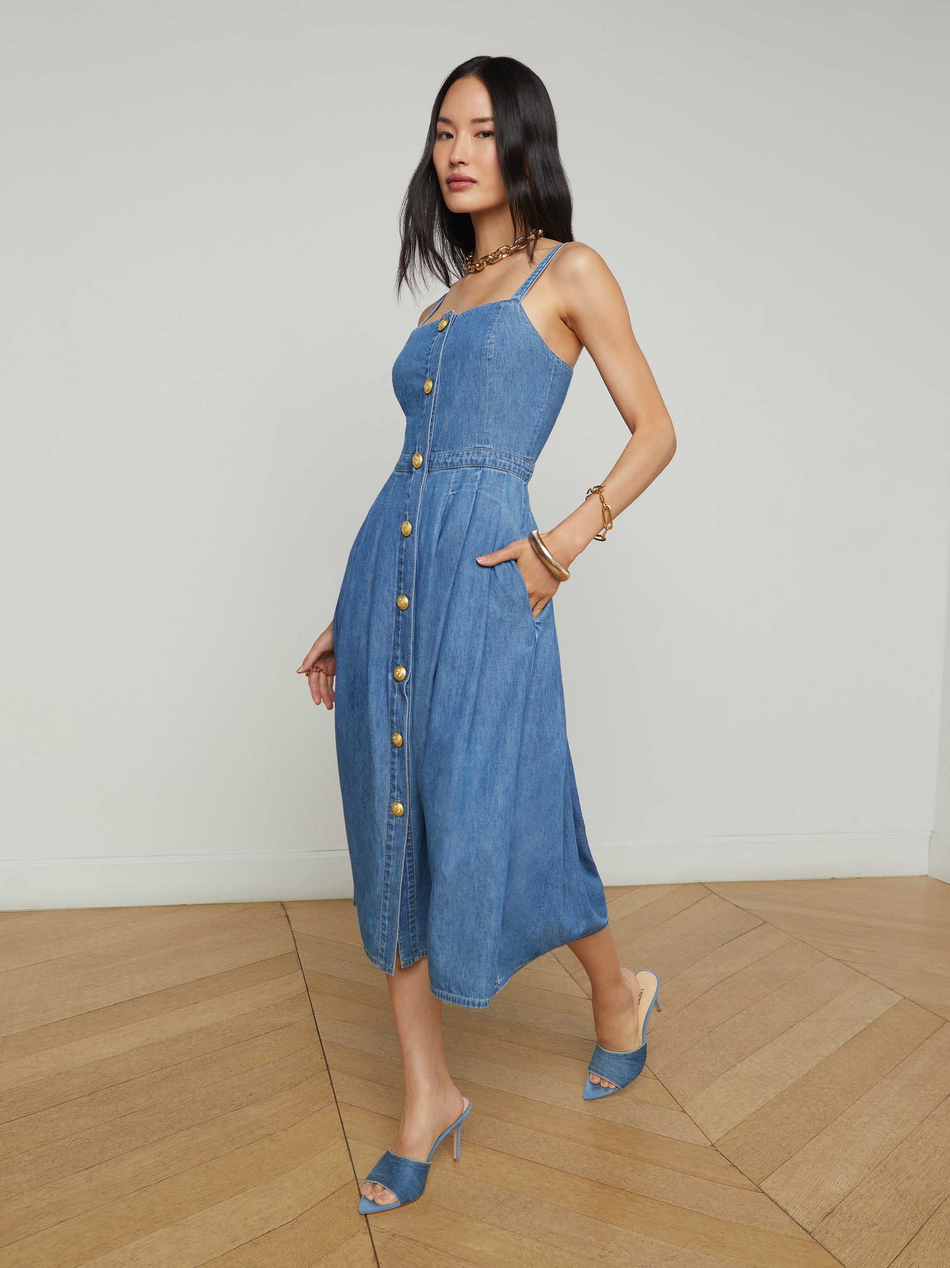 Esmeralda Chambray Dress dress L'AGENCE