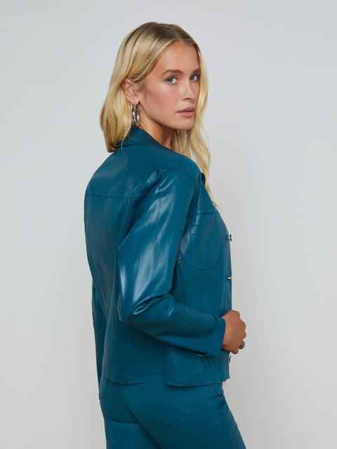 Janelle Coated Denim Jacket jacket L'AGENCE   