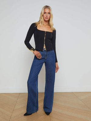 Ainslee Zip-Front Top top L'AGENCE Sale